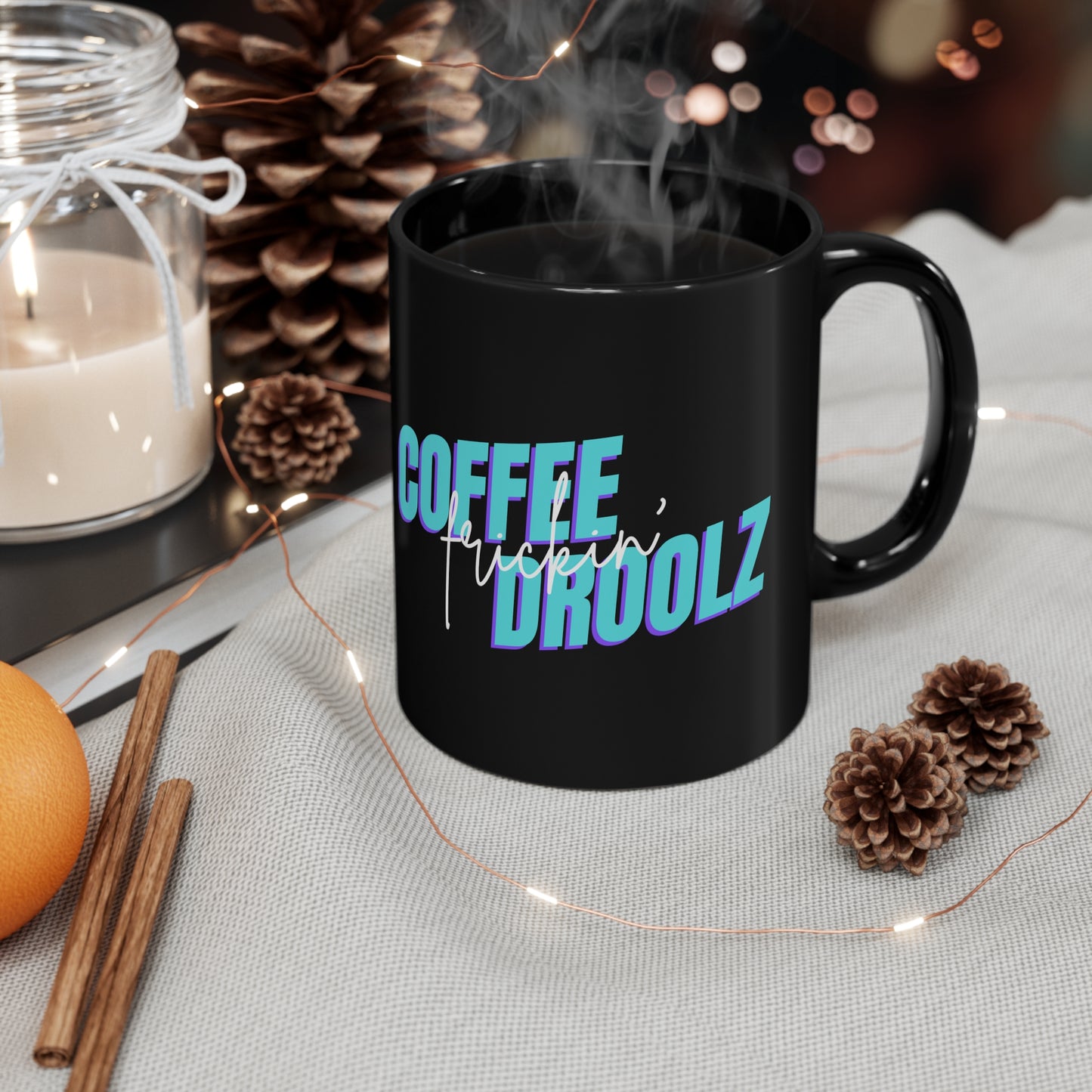Tea frickin' Rulz Black Ceramic Mug 11oz