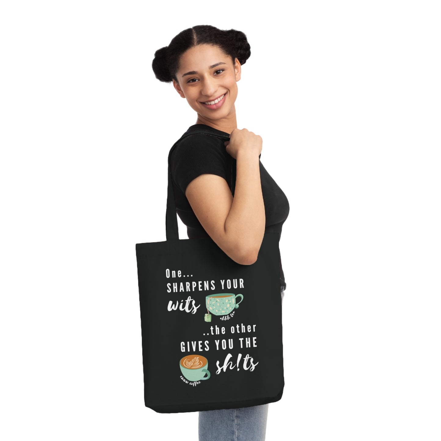 Coffee gives you the sh*ts - Non-sweary Woven Tote Bag