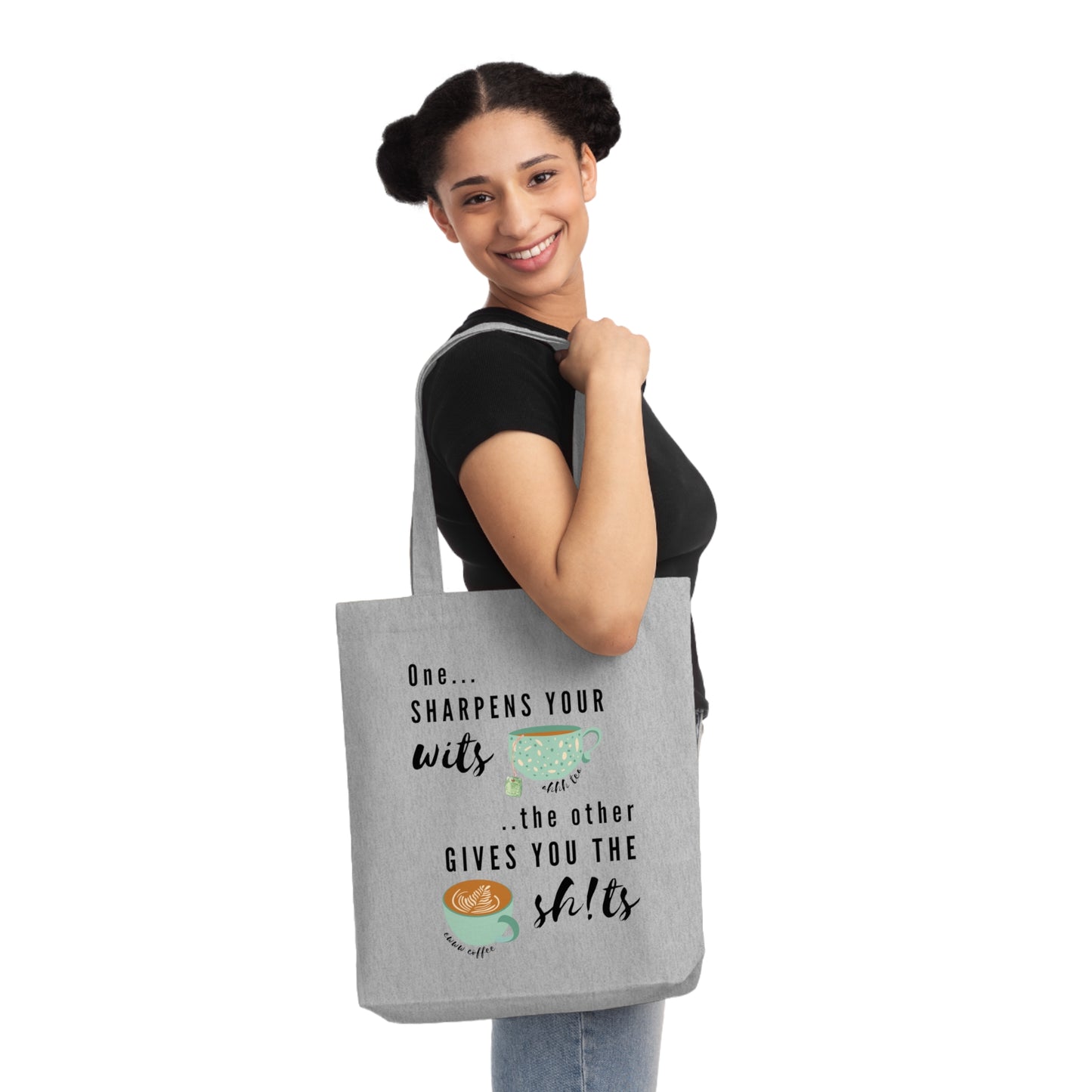 Coffee gives you the sh*ts - Non-sweary Woven Tote Bag