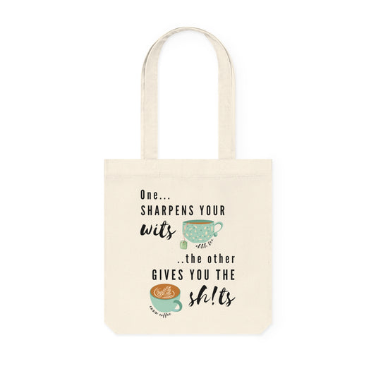 Coffee gives you the sh*ts - Non-sweary Woven Tote Bag