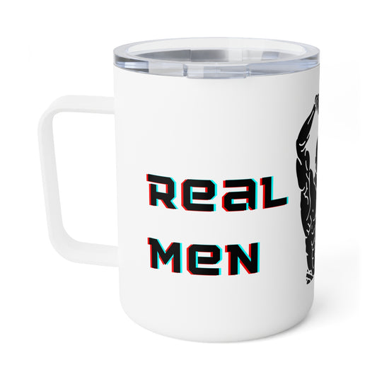 Real men drink tea - Insulated Tea Mug, 10oz