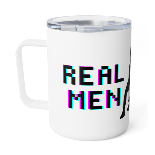 Real men drink tea - Insulated Tea Mug, 10oz