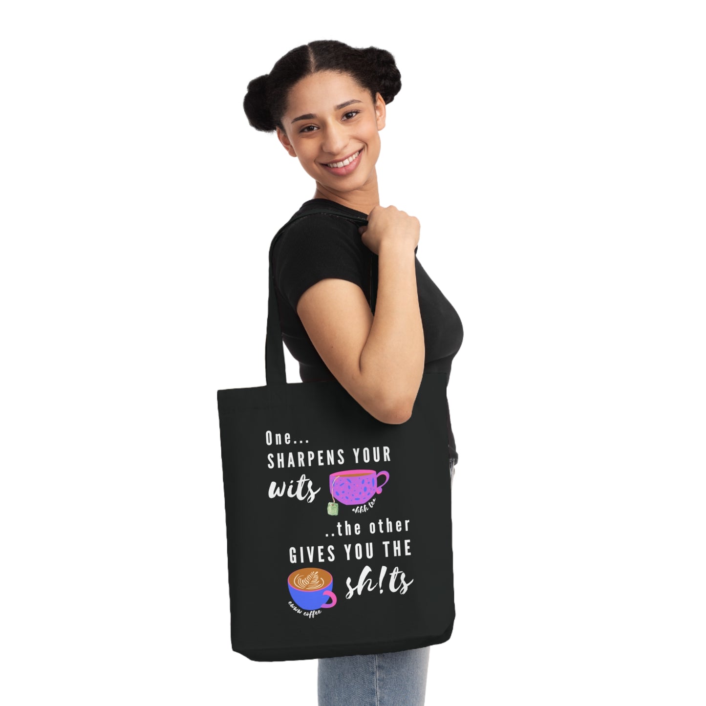 Coffee gives you the sh*ts - Non-sweary Woven Tote Bag