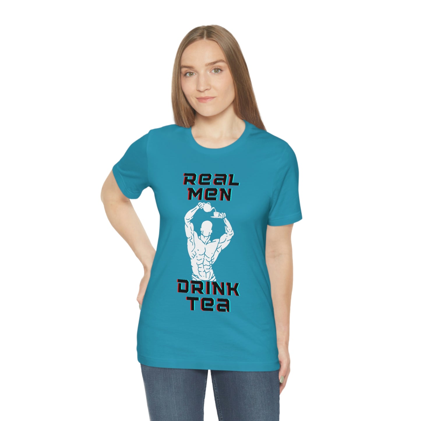 Real men drink tea t-shirt