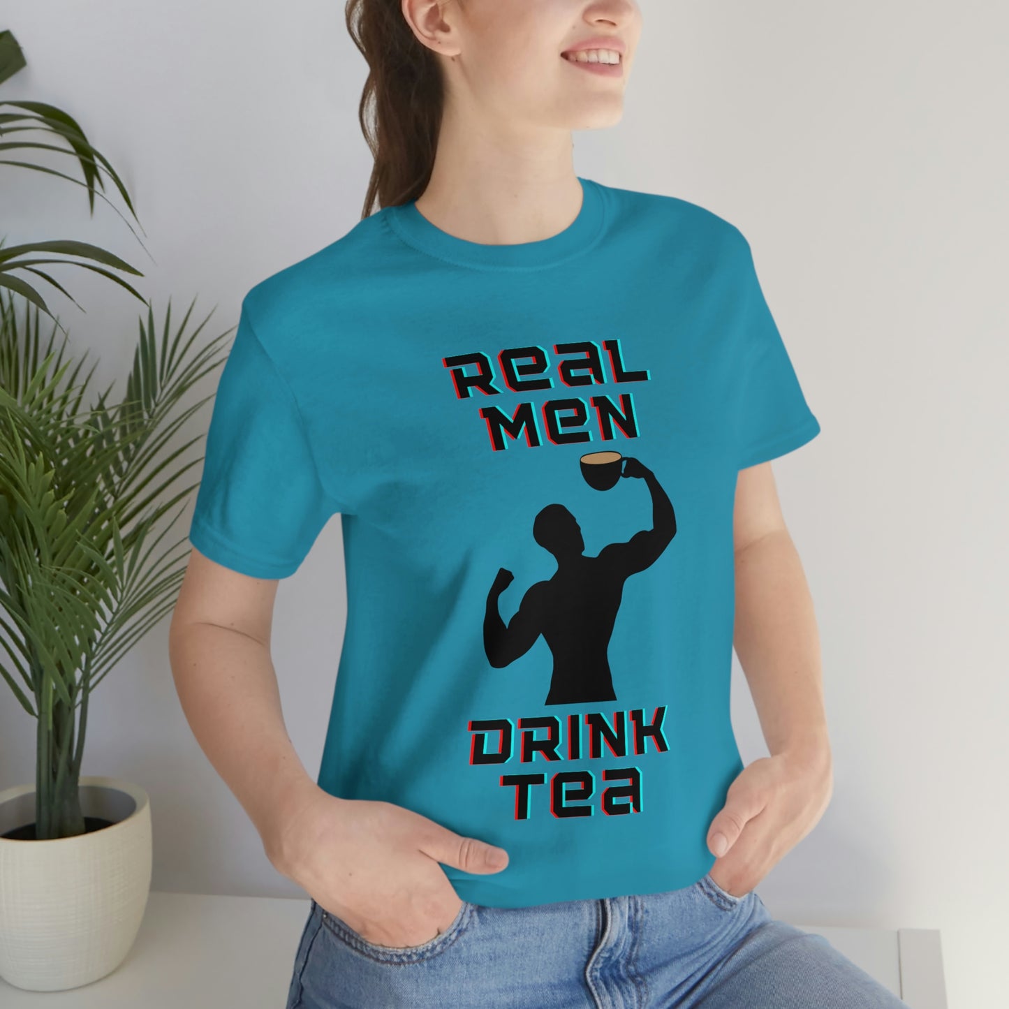 Real men drink tea t-shirt